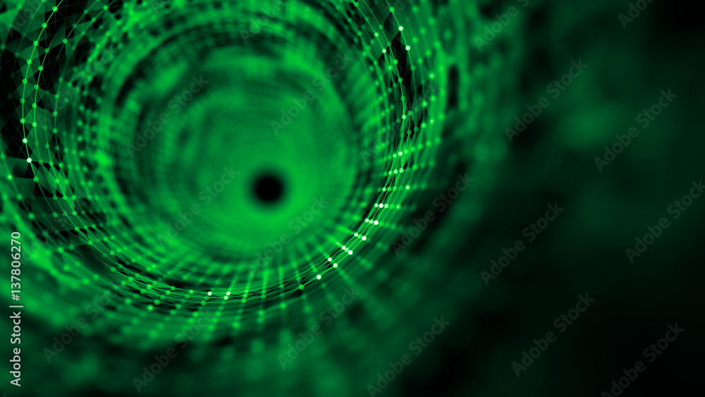 Poster time tunnel, computer generated abstract fractal background