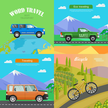 Transport. Collection of Four Auto Illustrations