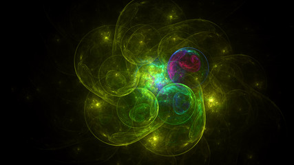 3D rendering abstract fractal light background