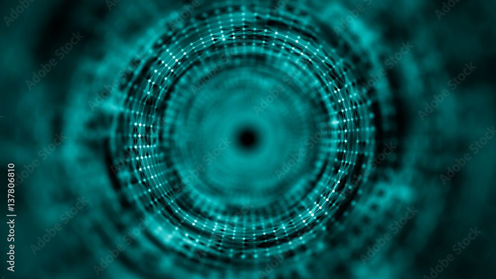 Poster time tunnel, computer generated abstract fractal background
