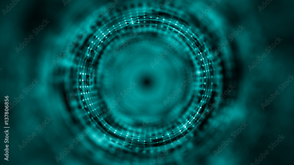 Aufkleber time tunnel, computer generated abstract fractal background