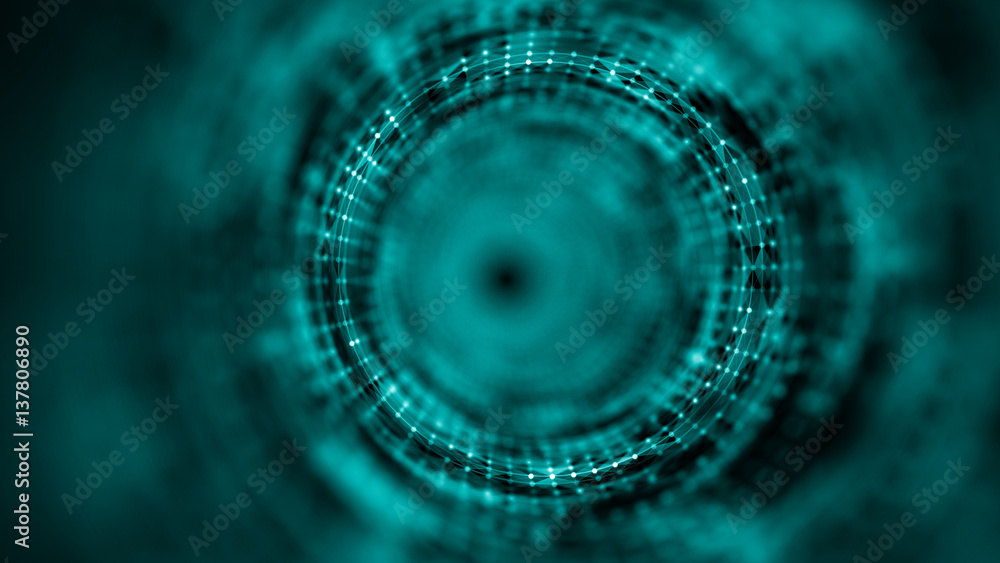 Wall mural time tunnel, computer generated abstract fractal background
