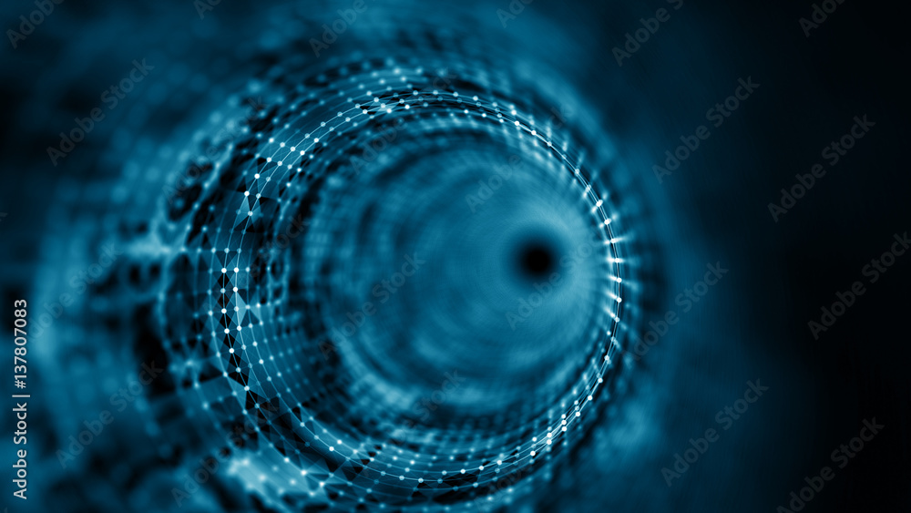 Wall mural time tunnel, computer generated abstract fractal background