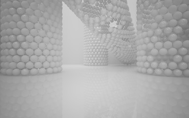 The structure of the white spheres. DNA. 3D illustration. 3D rendering 