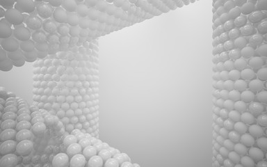 The structure of the white spheres. DNA. 3D illustration. 3D rendering 
