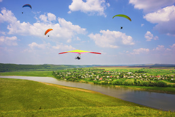 paragliding sport in the sky
