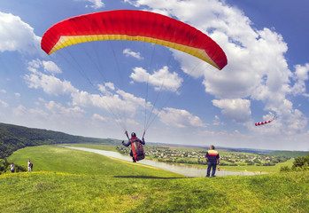 paragliding sport in the sky