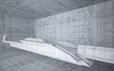 Empty dark abstract concrete room smooth interior. Architectural background.  3D illustration and 