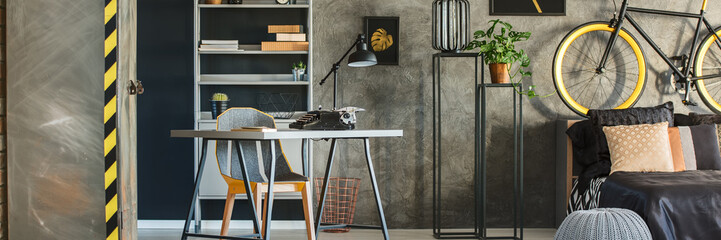 Hipster apartment with accessories