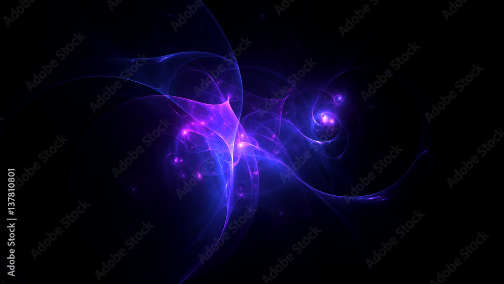 Poster 3d rendering abstract fractal light background