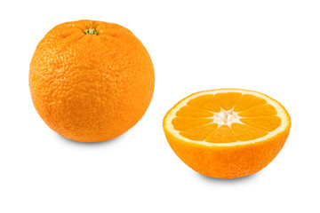 fresh oranges isolated on white background