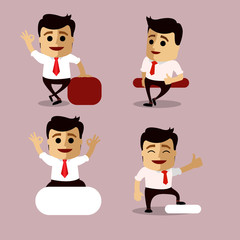 Vector set of manager or business man character.