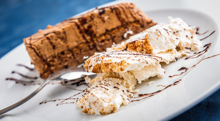 Detail view of sweet dessert