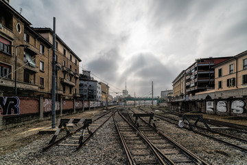 Fototapeta na wymiar Ferrovia Porta Genova