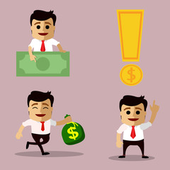 Vector set of manager or business man character.