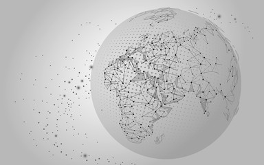 World map point, line glow