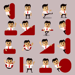 Vector set of manager or business man character.