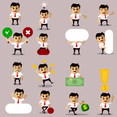 Vector set of manager or business man character.