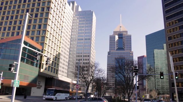 PITTSBURGH - Circa February 2017 -  Traffic in downtown pittsburgh on Sunny Day