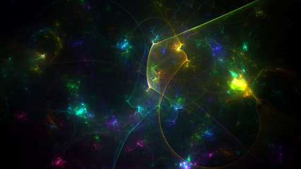 3D rendering abstract fractal light background