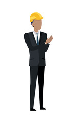 Man in Black Suit and Yellow Helmet Clapping Hands