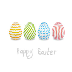easter greeting card with 4 colored eggs