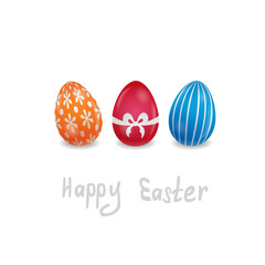 Easter card with 3  colorful eggs
