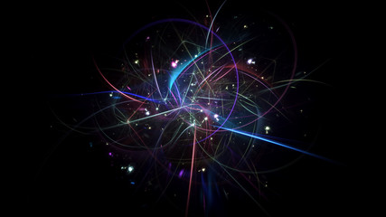 3D rendering abstract fractal light background