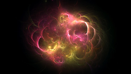 3D rendering abstract fractal light background