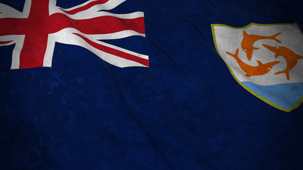 Grunge Flag of Anguilla - Dirty Anguillan Flag 3D Illustration