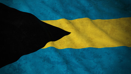 Grunge Flag of Bahamas - Dirty Bahamian Flag 3D Illustration