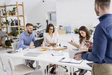 Businessman Holding a Business Meeting
