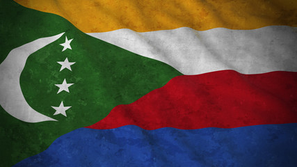 Grunge Flag of Comoros - Dirty Comoran Flag 3D Illustration