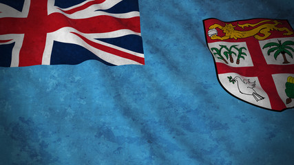 Grunge Flag of Fiji - Dirty Fijian Flag 3D Illustration