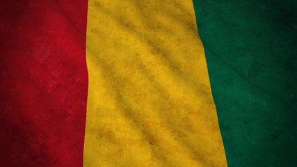Grunge Flag of Guinea - Dirty Guinean Flag 3D Illustration