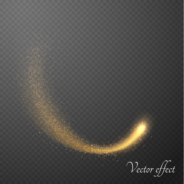Shining comets with particle trail. Vector eps10