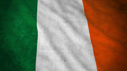 Grunge Flag of Ireland - Dirty Irish Flag 3D Illustration