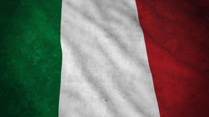 Fototapeta premium Grunge Flag of Italy - Dirty Italian Flag 3D Illustration