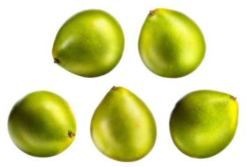 Green pomelo citrus fruit isolated on white background