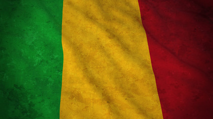 Grunge Flag of Mali - Dirty Malian Flag 3D Illustration