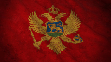 Grunge Flag of Montenegro - Dirty Montenegrin Flag 3D Illustration