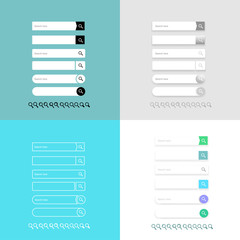 Search bar vector element design, set of search boxes ui template isolated on white background. Style flat. Vector illustration EPS 10. 