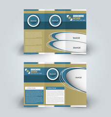 Brochure mock up design template for business, education, advertisement. Trifold booklet editable printable vector illustration.