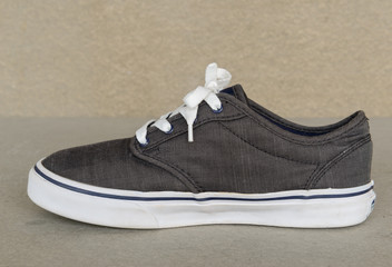 vintage style of sport gray sneaker shoe on white gray background