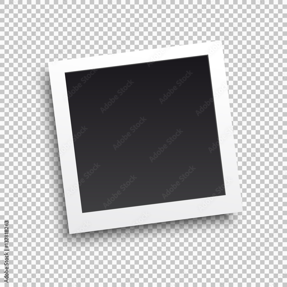 Poster square frame template with shadows. vector illustration eps 10. isolated on transparent background