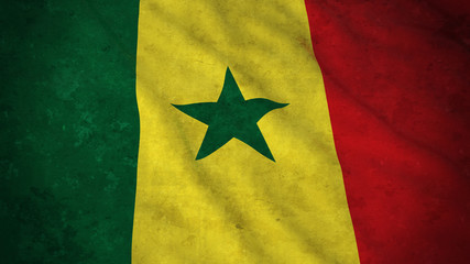 Grunge Flag of Senegal - Dirty Senegalese Flag 3D Illustration