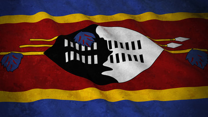Grunge Flag of Swaziland - Dirty Swazi Flag 3D Illustration
