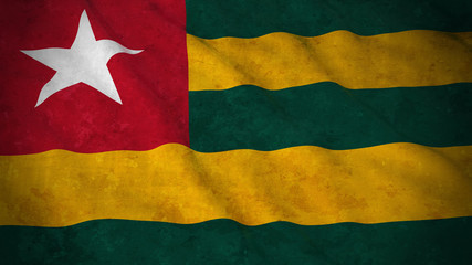 Grunge Flag of Togo - Dirty Togolese Flag 3D Illustration