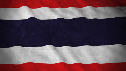 Grunge Flag of Thailand - Dirty Thai Flag 3D Illustration