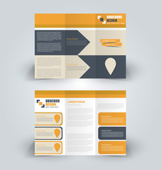 Brochure mock up design template for business, education, advertisement. Trifold booklet editable printable vector illustration.